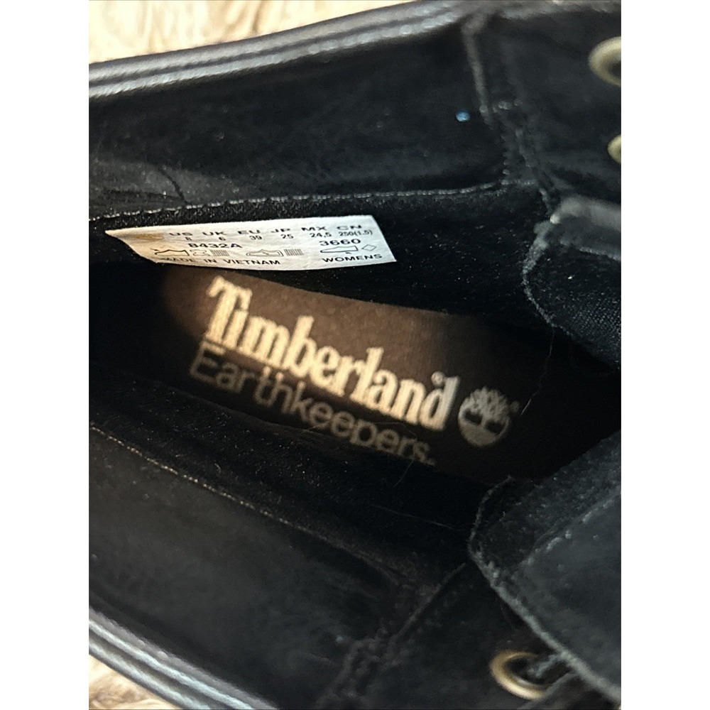Timberland Boots Glancy Earthkeepers Heel‎ Grunge Punk Goth Minimalist Black 8 - Picture 12 of 13